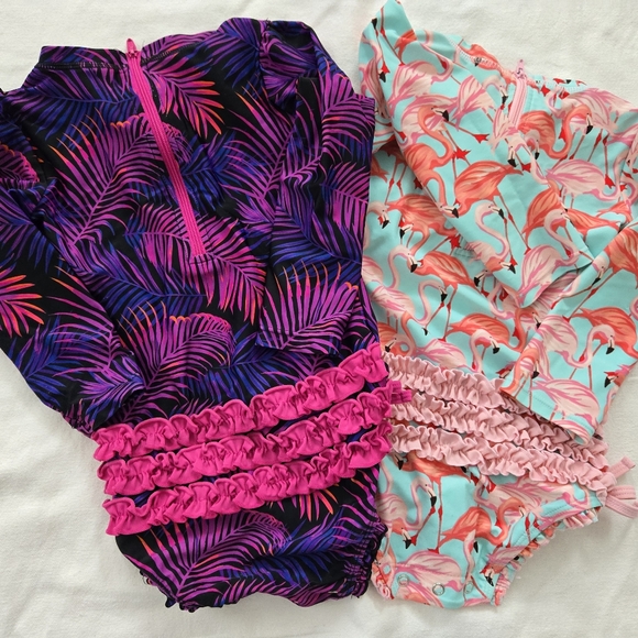 Set Of 2 Ruffle Butts SPF Rashguards, 2T - Picture 2 of 2